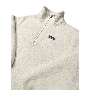 Patagonia Womens Cream High-Pile Fleece Full-Zip Jacket S 100% Recycled Polyeste
